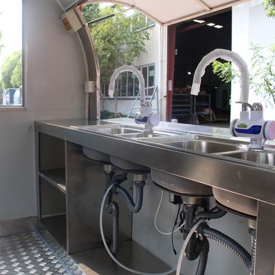2.8M Double Axle Mobile Customized Industrial Round Model with Canopy Coffee Food Truck