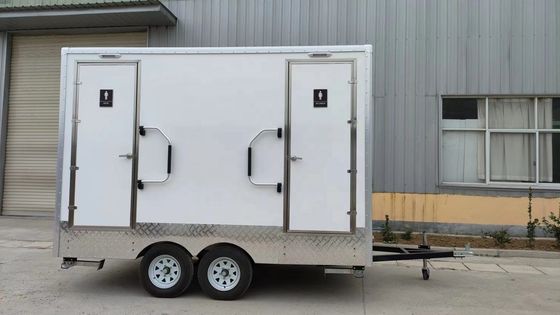 Steel Portable 2 Stall Public Toilet Trailer for Commercial and Mobile Convenience