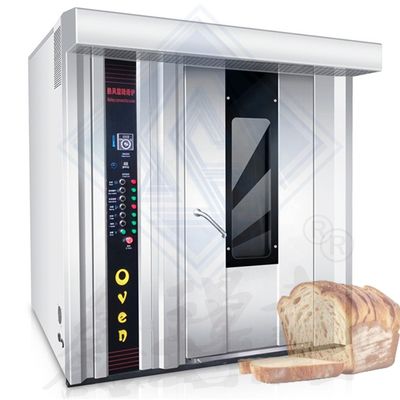 Multi-function 32 Trays Rotary Rack Oven With High Temperature Resistant Trolley