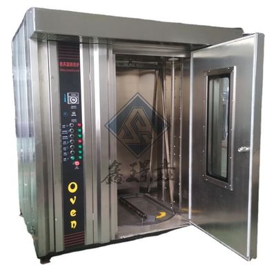 Trolley Rotating Baking Gas 32 Tray Rotary Oven For Bakery Machinery Function 100kg/h