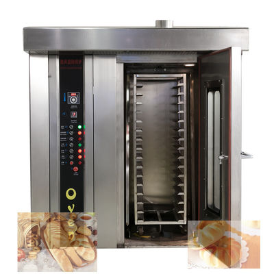 Electric Gas Diesel Bread Baking Machine with Steam Function 32 Trays Rotary Oven Made