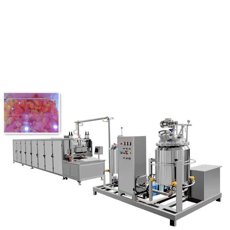 Lollipop and Gummy Bear Candy Making Production Line with Automatic Soft Sweets Machine