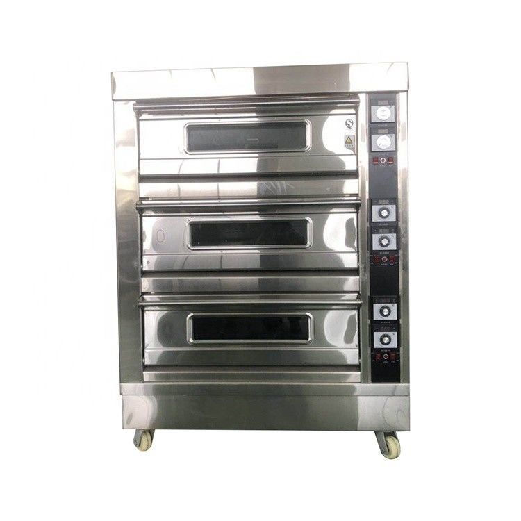Multifunction 3 Deck 6 Trays Electric Bakery Oven for Bread and Cake Made from Soybean