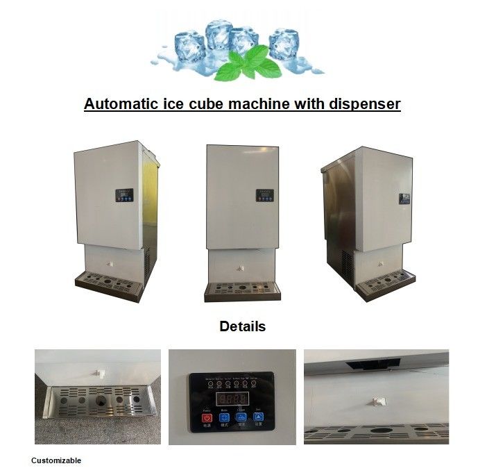 200KG Ice Storage Capacity Cube Ice Maker with Automatic Dispenser and Ice Output