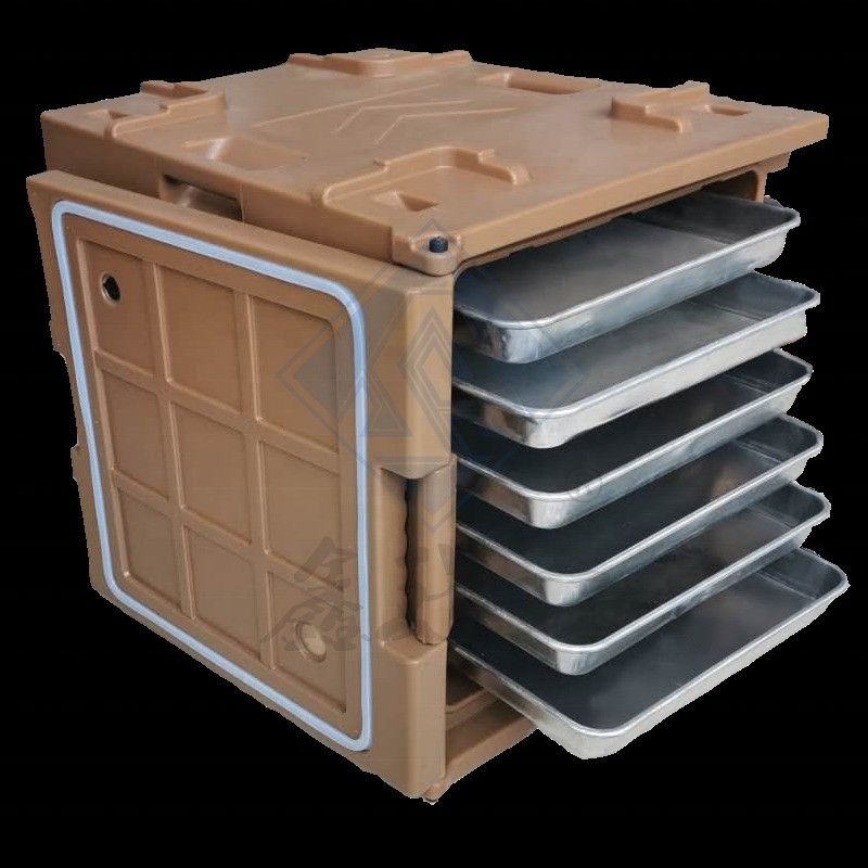 PU Front Loading Hot Food Transport Box for Catering 120L Insulated Food Pan Carrier