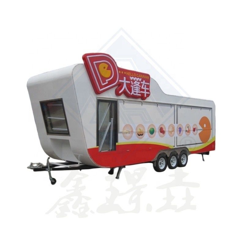 Fully Equipped Concession Trailer for Long Service Life Food Truck on Outdoor Street