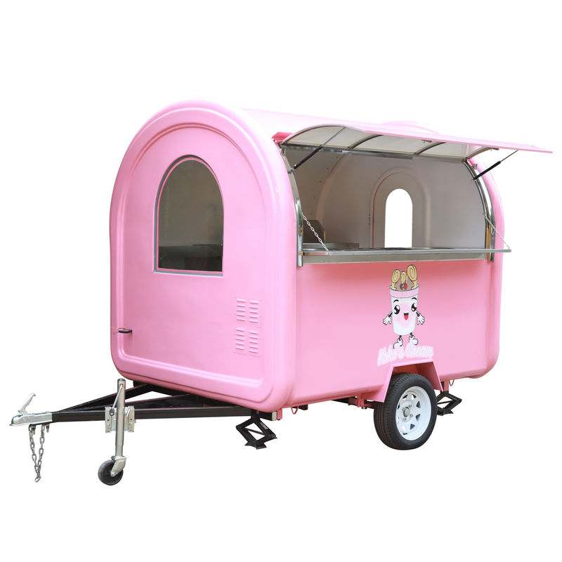 2300*1650*2300mm Mobile Food Cart for Bubble Tea Fruit Ice Cream Churros Crepes Coffee