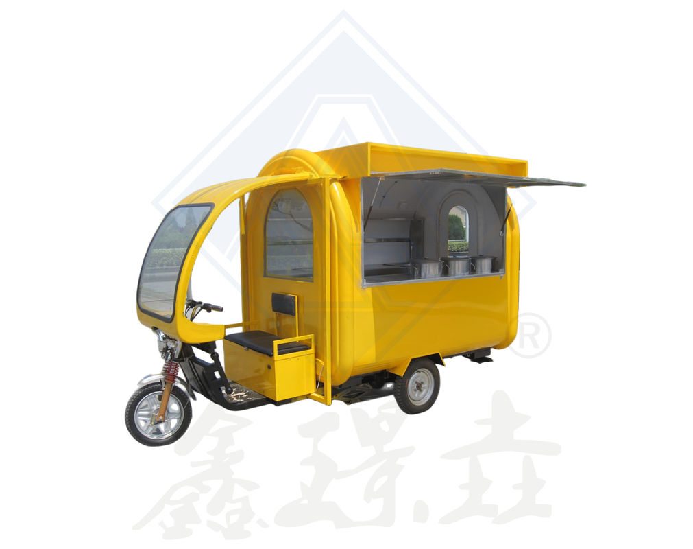 Outdoor Street Vending Food Truck with Gas Grill on Galvanized Steel Motorcycle