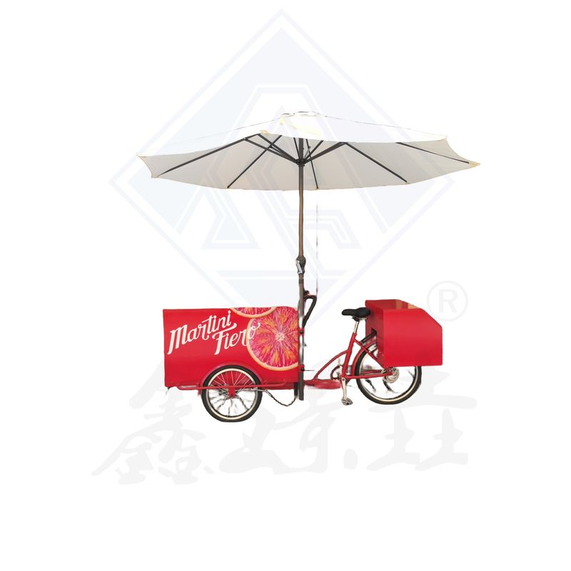 Long Service Life Milk Tea Juice Beverage Bicycle Cart for Snack Food Mobile Food Cart