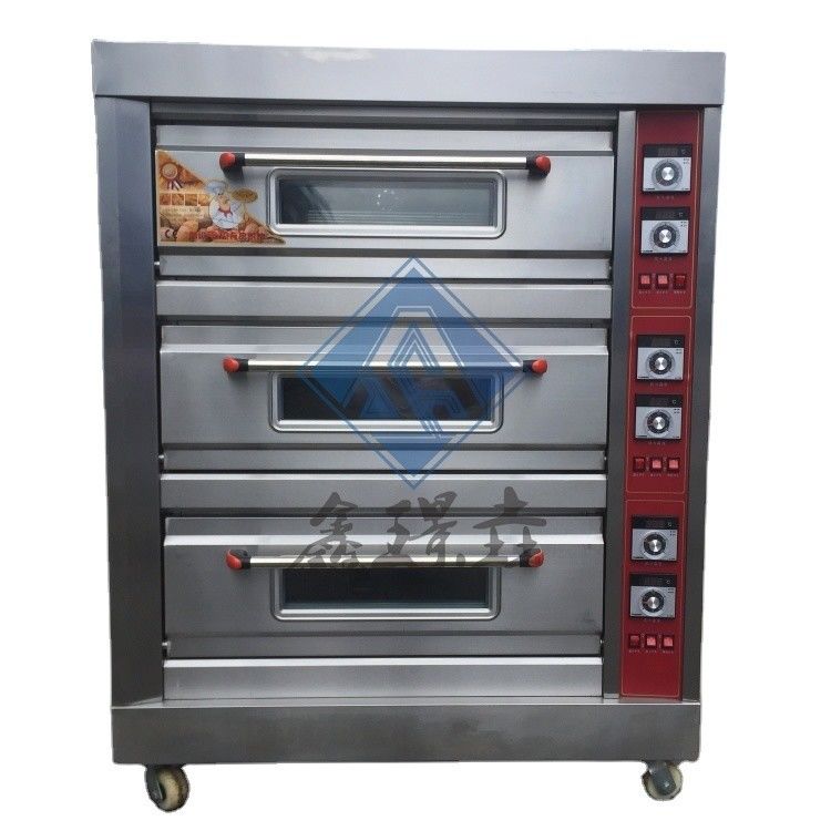 3 Deck 6 Trays 9 Trays Proofer Gas Deck Oven for Baking Milk in Commercial Pizza Oven