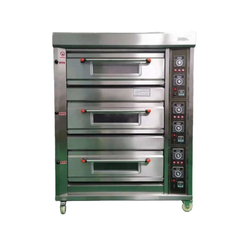 0.1kw Electric Baking Oven For Bread 3 Deck 12 Trays with Timer Control/Bakery Machine