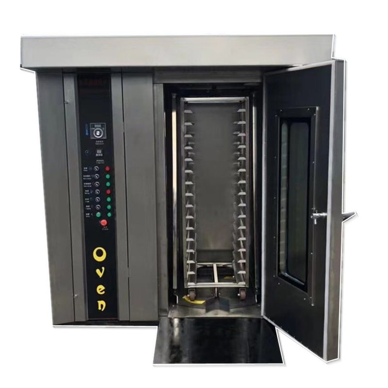 Gas Bakery Equipment 34 and 68 Trays Hot Air Rotary Oven for Baking 200kg/per Bread