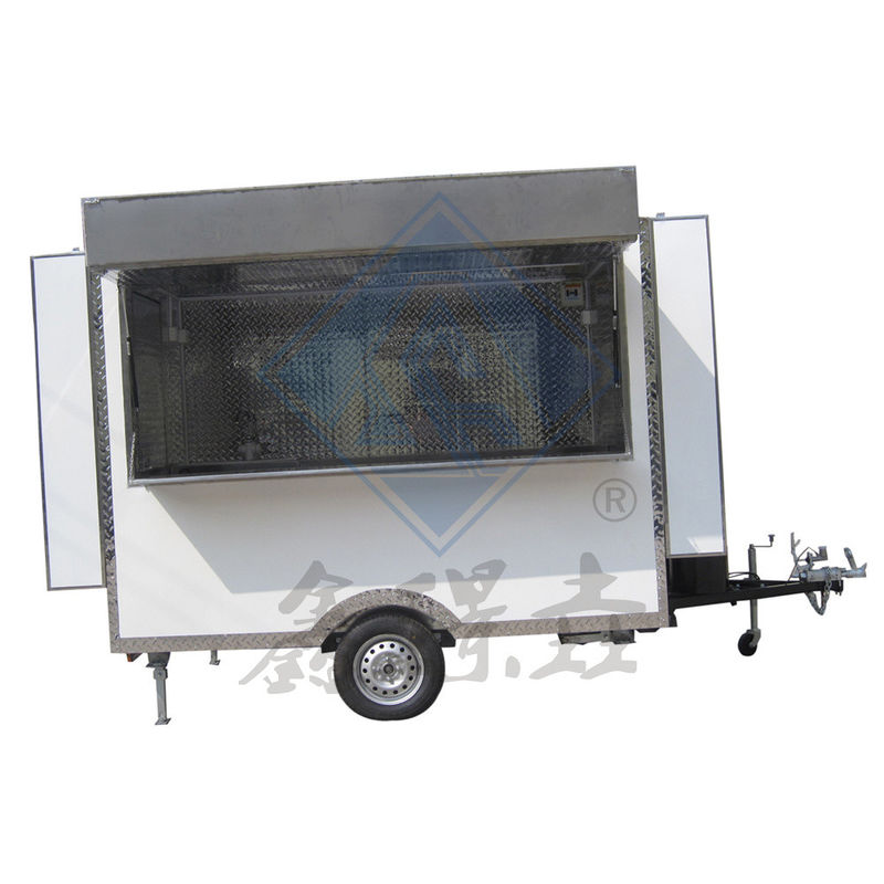 2.2M Single/Double Axles Round Model Mobile Food Truck Customized Design with Canopy