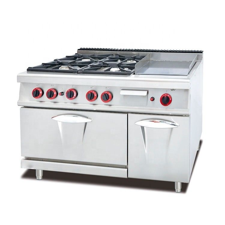 Enhance Your Cooking Experience with 4 Burner Gas Stove Combi Griddle and Baking Oven