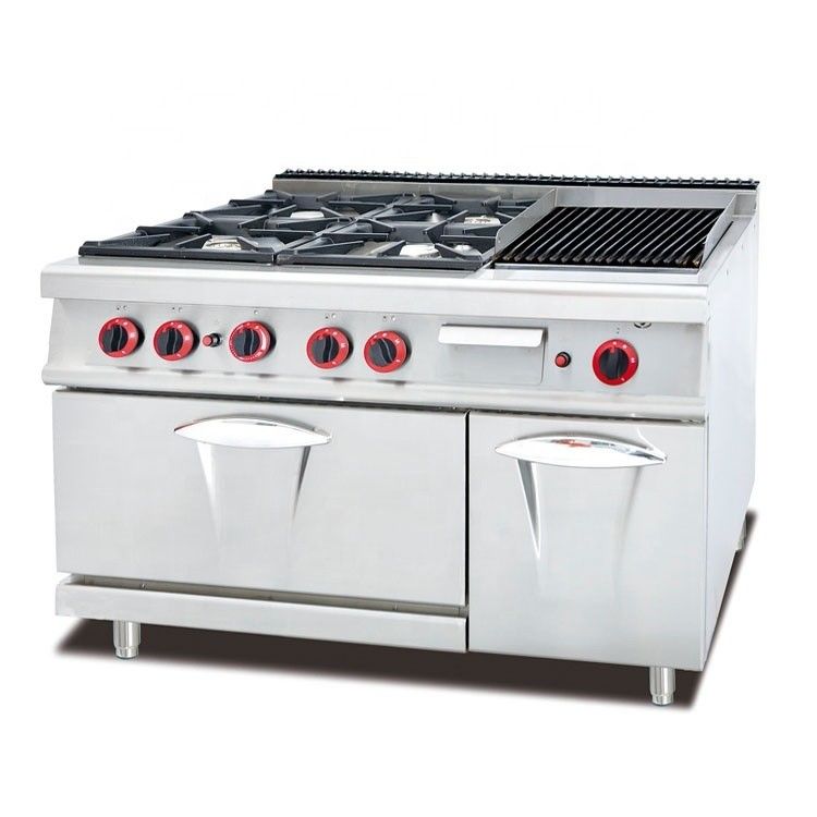 Upgrade Your Kitchen with This Gas Stove 4 Burners Lava Rock Grills and Bakery Oven