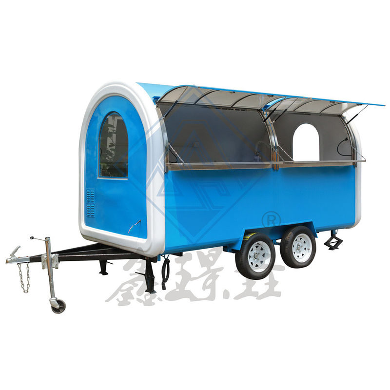 1000 KG Mobile Food Truck with Canopy Customized Color Round Model Single/Double Axles