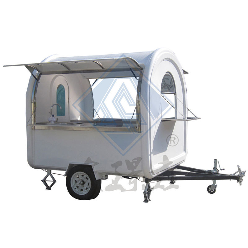 Outdoor Street Vending Customized 300CM Mobile Food Truck with Canopy and Round Model