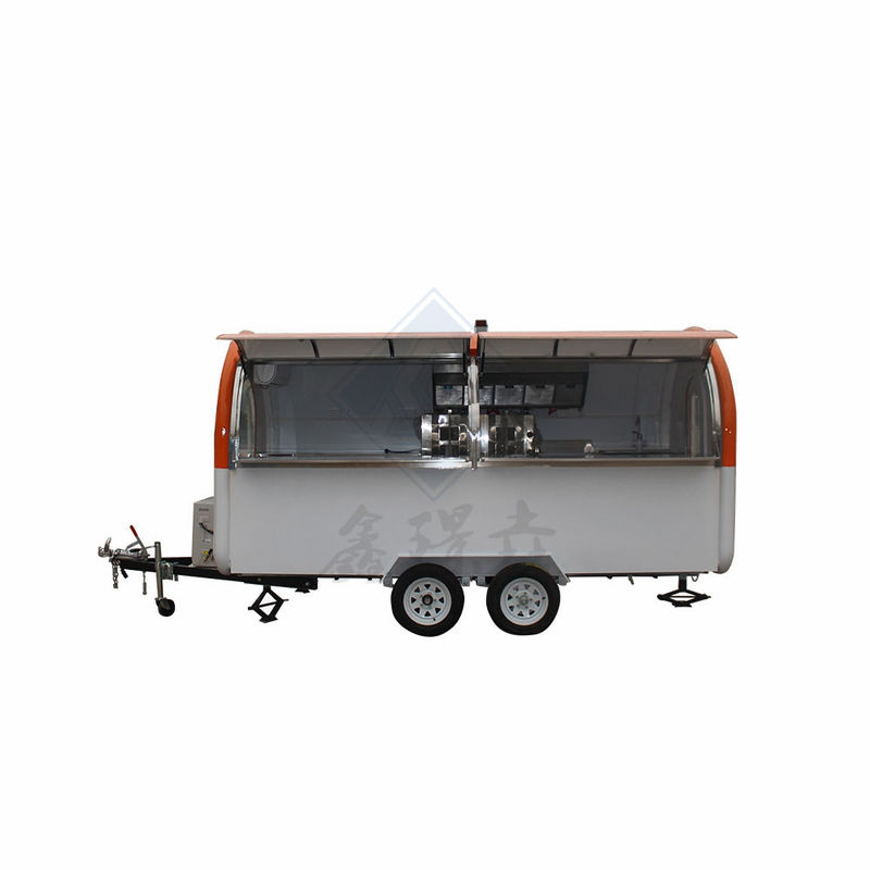 Outdoor Street Vending 450CM Mobile Food Truck with Canopy and Single/Double Axles