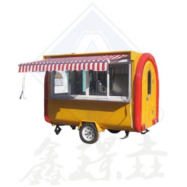 2.8M Double Axle Mobile Customized Industrial Round Model with Canopy Coffee Food Truck