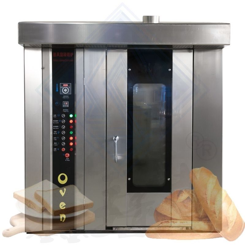 380V 50Hz Bread Bakery Machine High Productivity 32 Trays Gas Diesel Rotary Oven