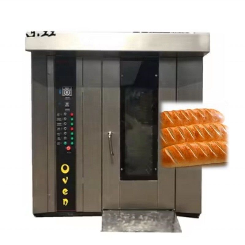 16 Trays Bread Baking Machine With Steam For Bakery Stainless Steel Rotary Rack Oven