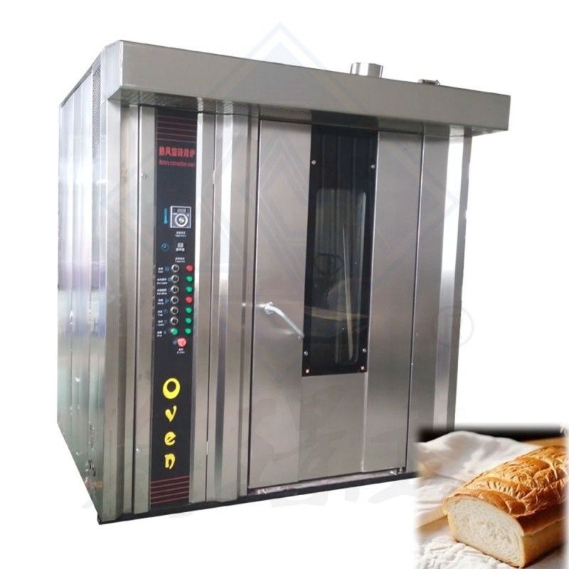 Commercial 16 Trays Rack Rotary Oven for Bread Baking Gas Oven Machinery Function 50kg/h